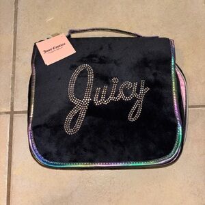 Juicy Couture Makeup Toiletry Bag Train Case Cosmetic Velvet NTW